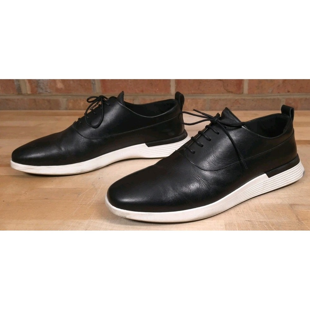 Wolf Shepherd Black Leather Crossover Longwing Shoes Size 12 Hybrid Dress 10553